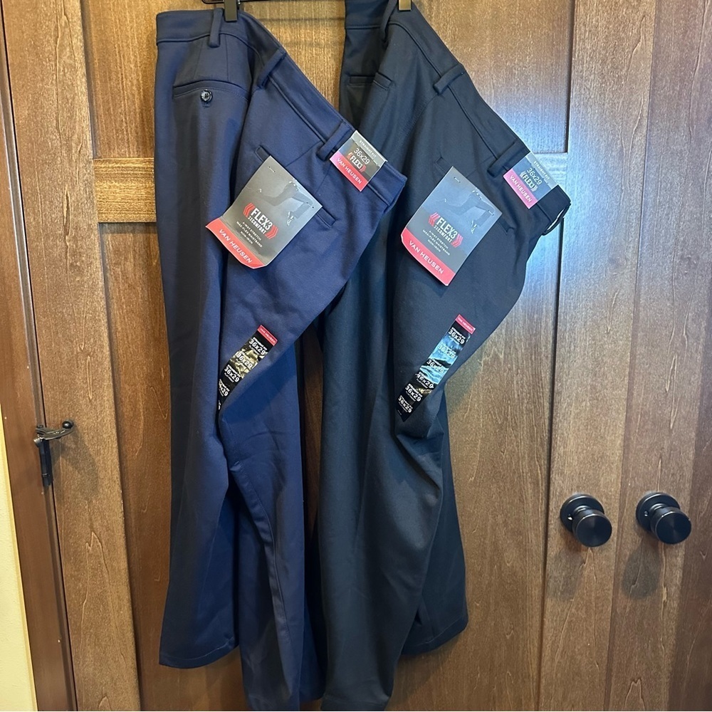Van Heusen Men's Navy and Black Dress Pants Bundle